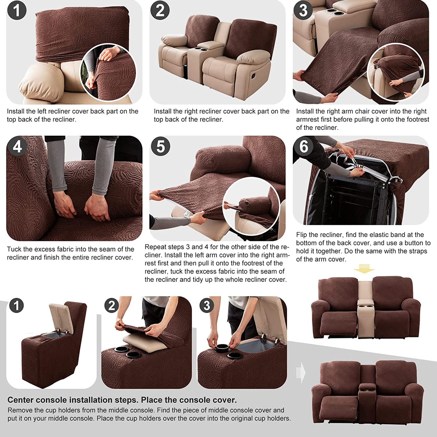 Loveseat recliner cover with center console hot sale