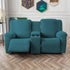 Jacquard Soft Large Leaf Split Recliner Sofa Cover With Console Cover