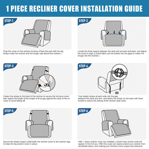 100% Waterproof Recliner Slipcover Double Line Diamond